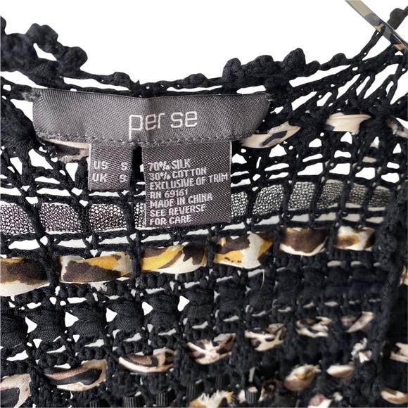 Per Se Ribbon Boucle Woven Open Silk Weave Cardigan Duster Small - Picture 13 of 14